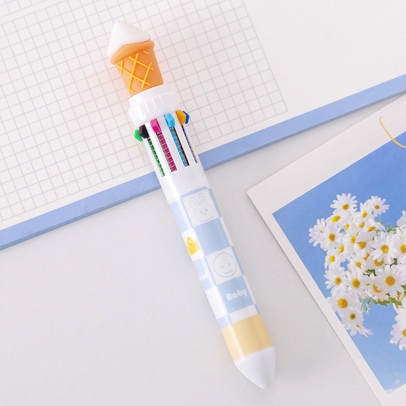 Wholesale Plastic Ten-color French Fries Hamburger Ballpoint Pen